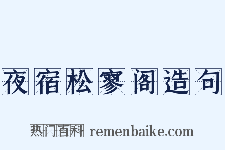 夜宿松寥阁造句是什么意思的图片